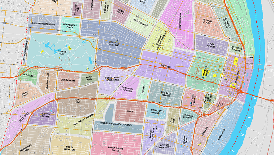 Map Of St Louis Neighborhoods Maping Resources