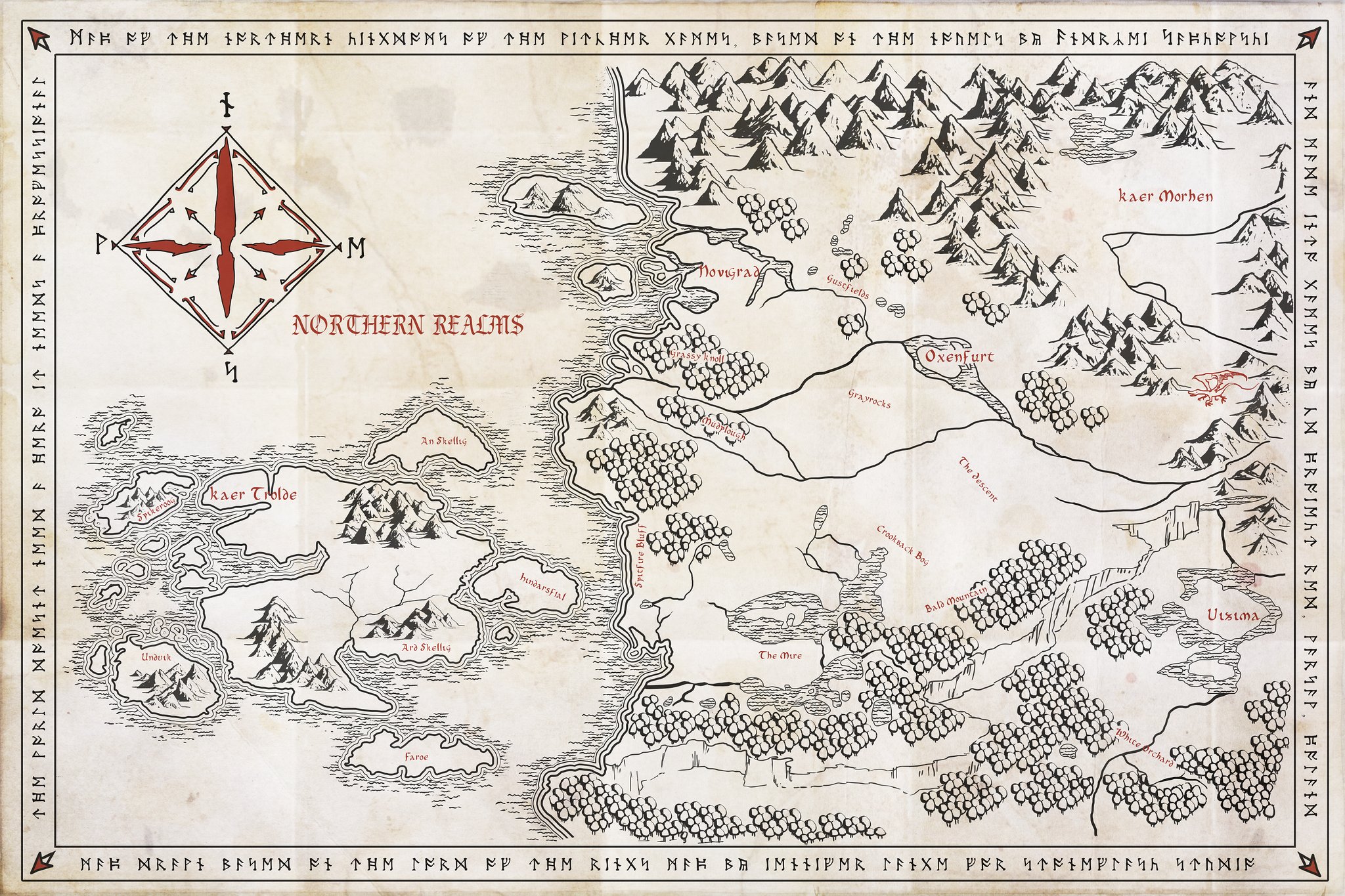 Cartographers' Guild on Twitter: "Witcher 3: Northern Realms done in