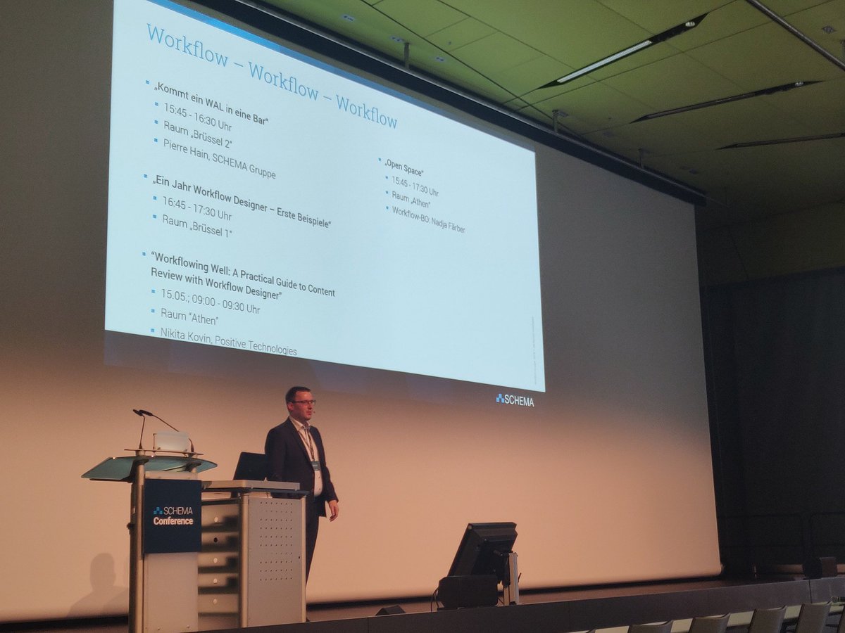 Es heißt Workflow Workflow Workflow auf der #SCHEMAcon