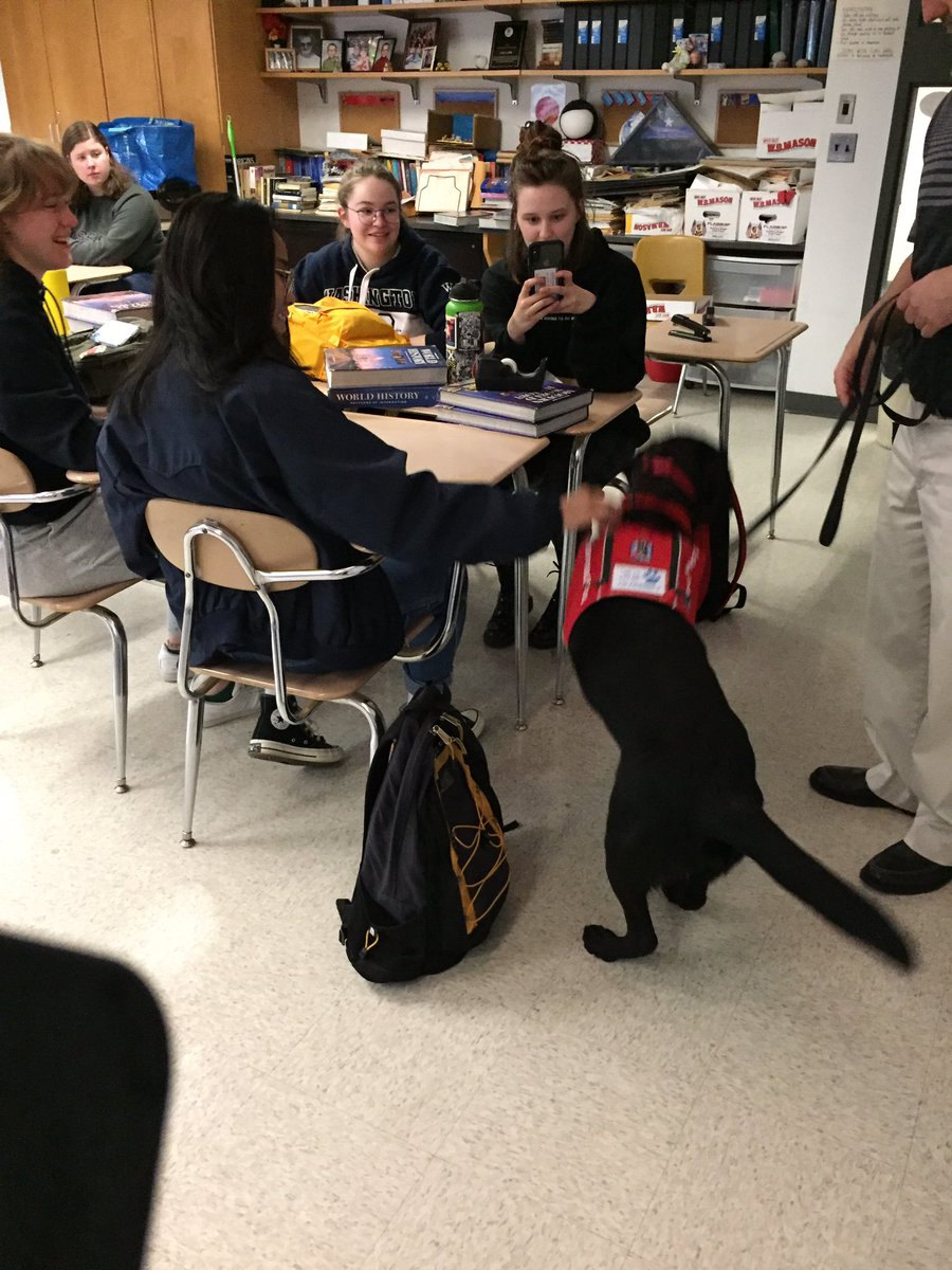 MHS_APPsych's tweet photo. So wonderful to start the morning with a visit from Tinker and Me. Bolduc! https://t.co/vTkdtTQeSC