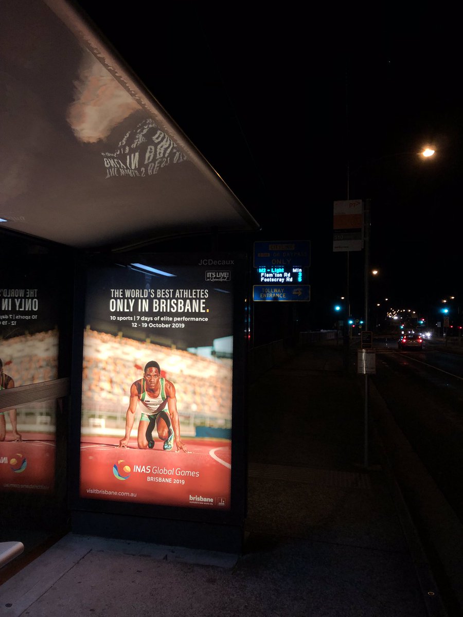 Inas Global Games-Brisbane  11-20 October 2019 promotion on 500 busstops throughout Melb + Sydney! Thank you BCC