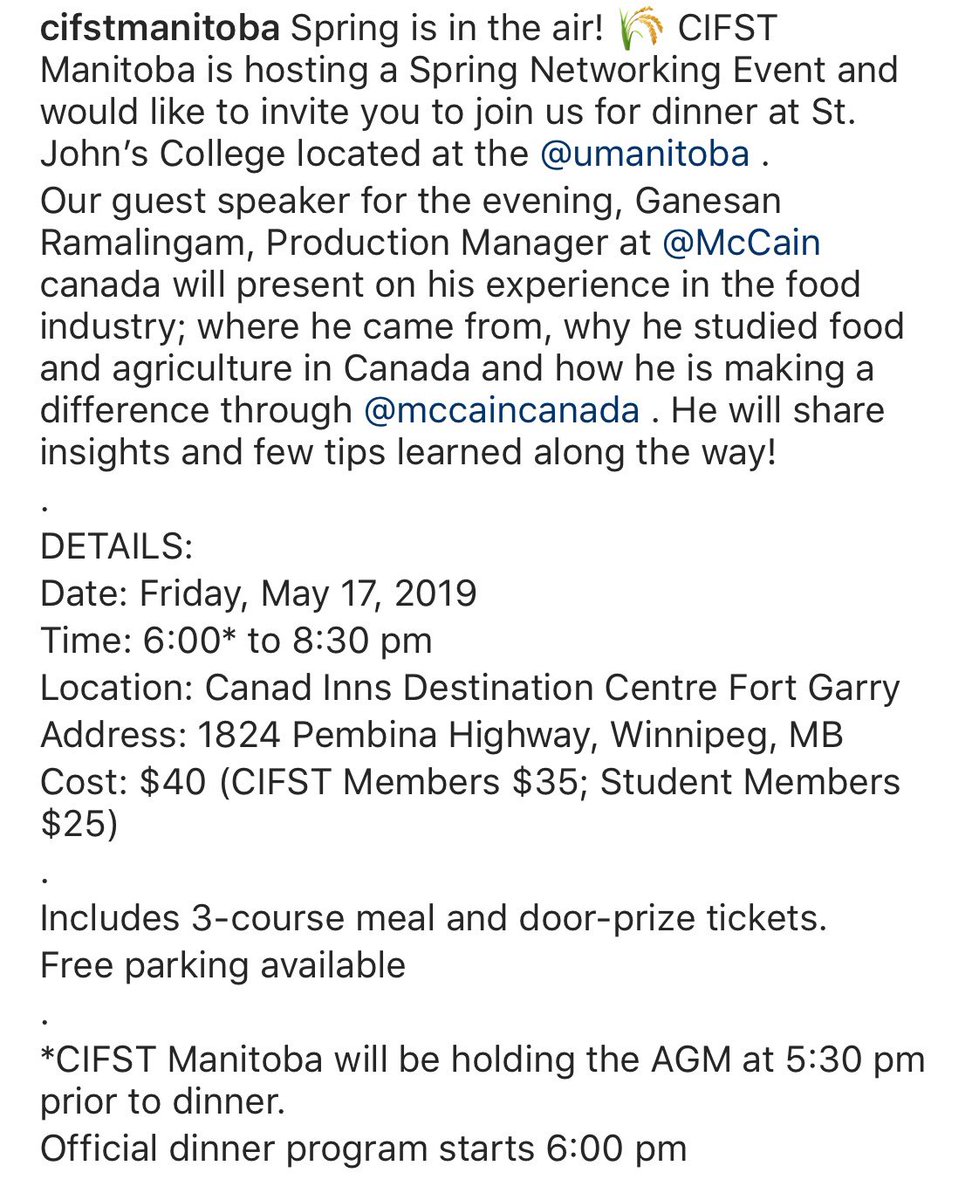 Spring is in the air! 🌷Time to celebrate! 🙌
RSVP to our networking event! Space is limited, but there's still time to register! To register, email to cifstmanitoba@gmail.com
*Please note the LOCATION change*