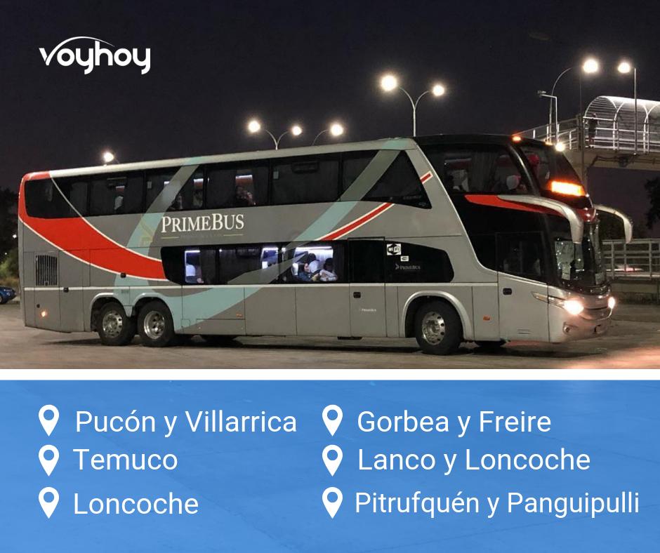 ¡Bienvenido Prime Bus! Aumentamos las conexiones en la Región de la #Araucania. Todos tus pasajes en Voyhoy.com