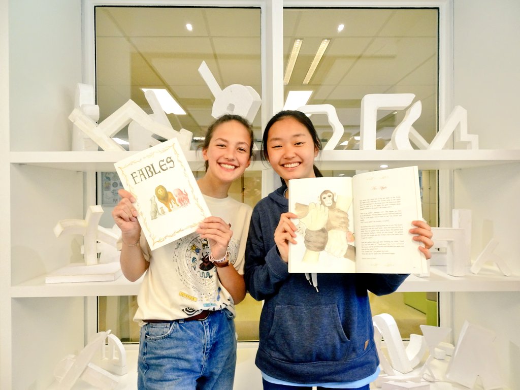 ISB_Arttease's tweet photo. The Fables Book Revealed: Celebrating Collaboration of Art & Language #ELD #ISBartists #DoubleVision #MSlearns #Collaboration #Crosscurricular #Authors #Illustrators #Artbook #Fablesbook #Fables #ISBCelebrates #Creativity @ISB_MS @Karen__Stephens @luburicl @IntSchBrussels https://t.co/VdpUfakplB