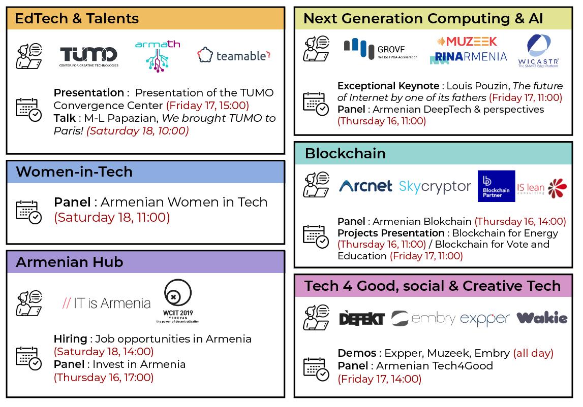 InspiringArm's tweet photo. J-2 @VivaTech: discover our PROGRAM

And learn from 10 amazing #startups and ecosystem leaders : @arcnet_io @BlockchainPartn #Defekt @embry_tech @ExpperTech @Grovf1 @MuzeekInc #SkyCryptor @Teamablehires @WiCastr

🚀🚀More : https://t.co/WADesI1jmC

#InspiringArmenia #VivaTech2019 https://t.co/UrVVPetYwv