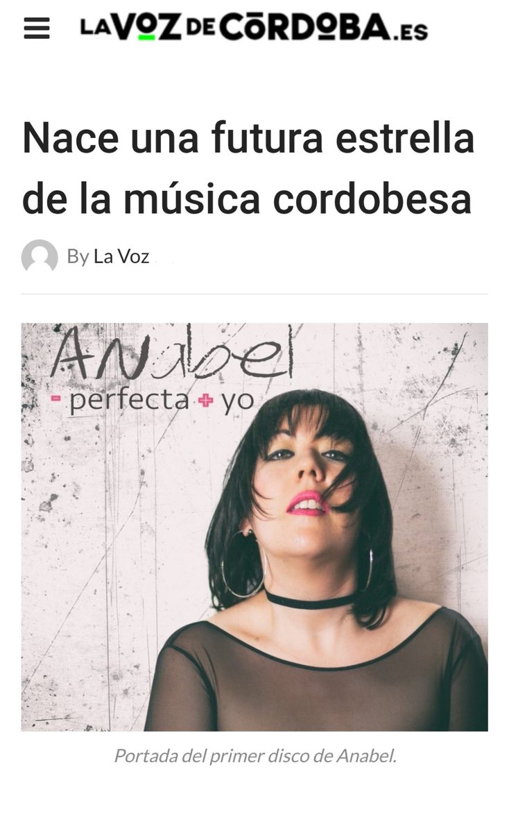 Gracias a <a href="/_lavozdecordoba/">La Voz de Córdoba</a> por hacerse eco de mi disco #MenosPerfectaMásYo #CórdobaEsp lavozdecordoba.es/cultura/2019/0…