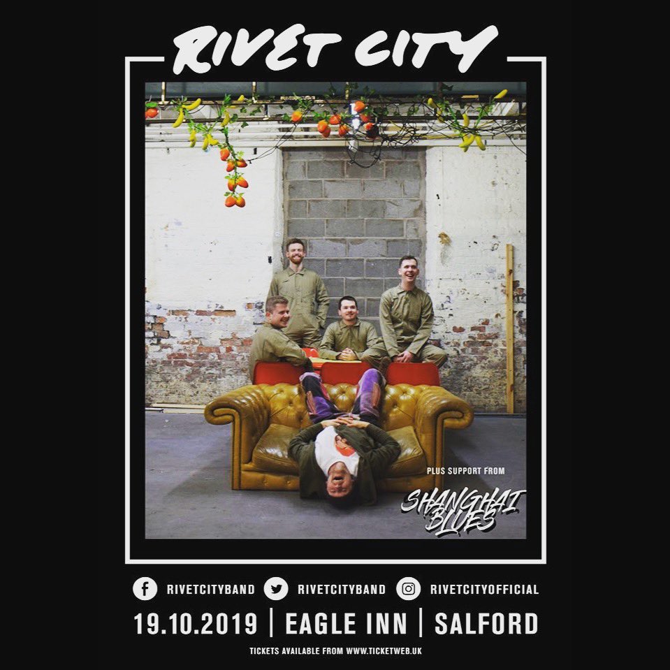 Rivet City (@rivetcityband) on Twitter photo 🚨🚨 HOMETOWN SHOW!! 🚨🚨
Buzzing to announce we're headlining <a href="/EagleInnSalford/">The Eagle Inn</a> on 19th October alongside <a href="/SHANGHAIBLUES_/">SHANGHAI BLUES</a>
🎫 On-Sale Friday 10AM > bit.ly/RivetCityEagle
📅 bit.ly/EagleFBEvent 🚨🚨 HOMETOWN SHOW!! 🚨🚨
Buzzing to announce we're headlining <a href="/EagleInnSalford/">The Eagle Inn</a> on 19th October alongside <a href="/SHANGHAIBLUES_/">SHANGHAI BLUES</a>
🎫 On-Sale Friday 10AM > bit.ly/RivetCityEagle
📅 bit.ly/EagleFBEvent