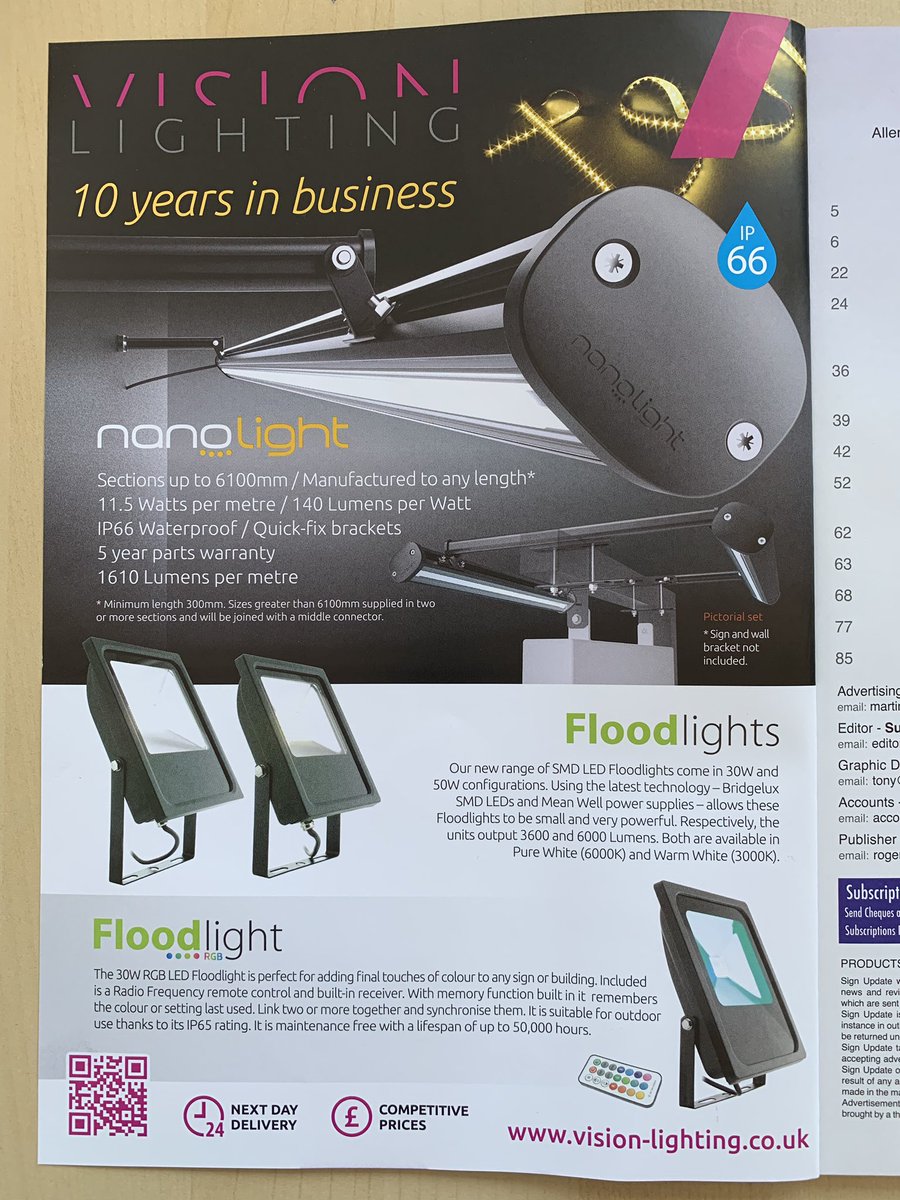 VisionLighting_'s tweet image. Our first advertisement in the @SignUpdate magazine May/June issue since rebranding to Vision Lighting. 

We have a new website in the pipeline that we can’t wait for you to see 👀 
#LEDSignLighting #IP66 #waterproof