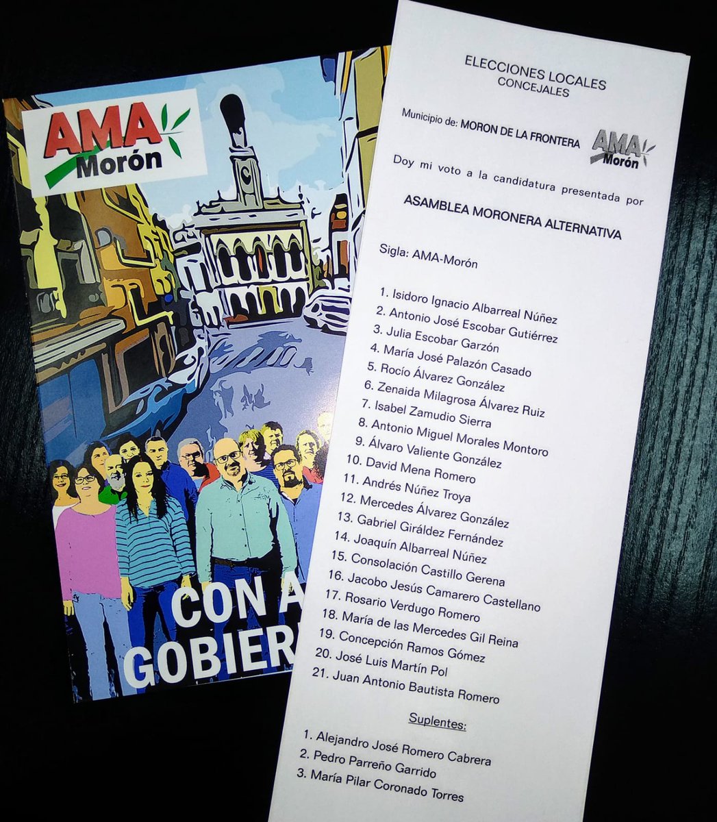 amamoron's tweet photo. ➡️ #26MVotaAMA 🗳️
✔️Esta es nuestra papeleta, que no te confundan‼️
#amaMorón
#LaPolíticaAlServicioDeLaGente
#conAMAgobiernastú
#moroneando https://t.co/hzs0h7mLMQ