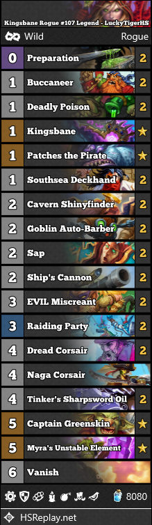 LuckyTigerHS's tweet photo. Got #37 with the same kingsbane rogue list.. I feel that there is no terrible matchup ! @ahirunHS @neon31HS @KazuTeamHS https://t.co/lhj2p2nOKv