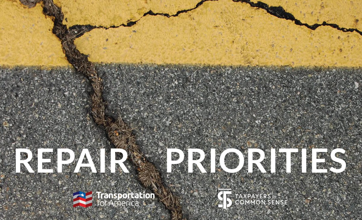 T4America's tweet photo. If you're a little bored with #InfrastructureWeek boosteri$m that's all about solving our problem$ with more money, take a look at #RepairPriorities, out today. https://t.co/rbGytdWtVS Here are nine other things to know about it: 1/x https://t.co/Lod91a8MQG