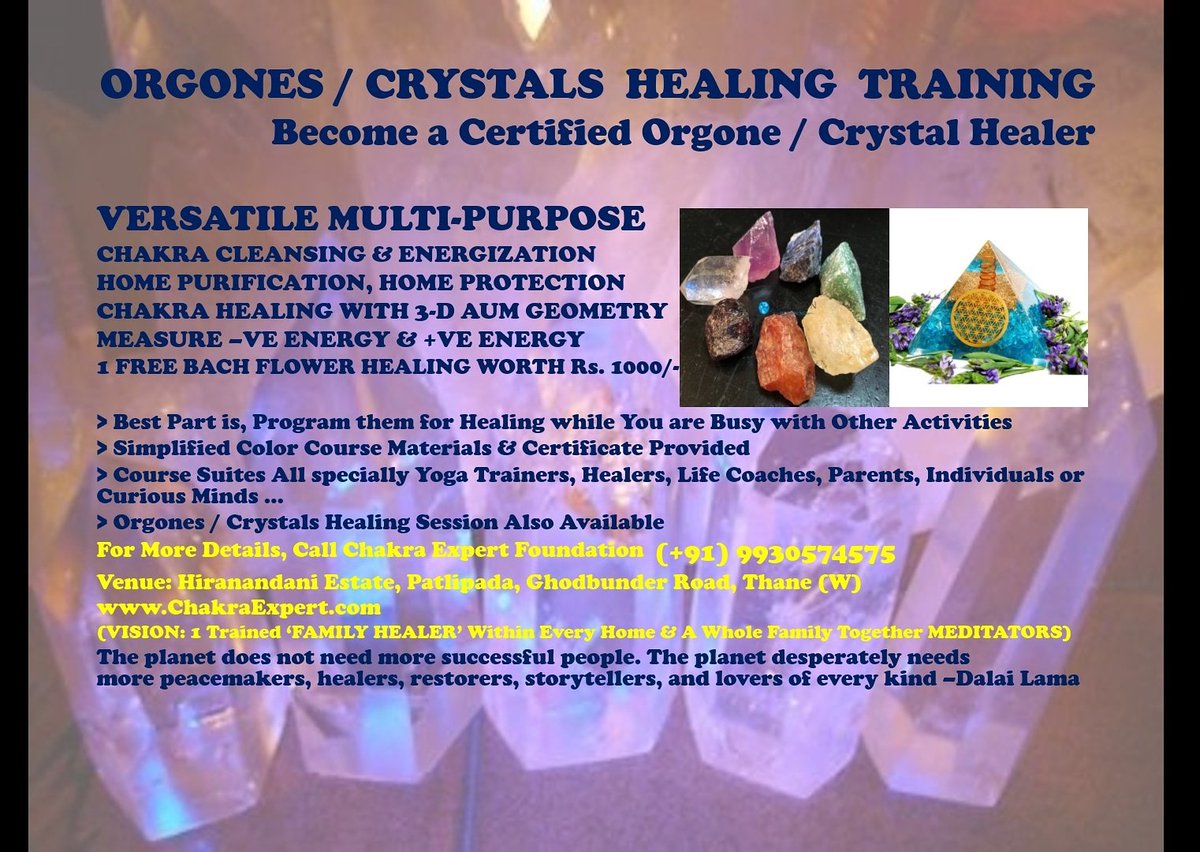 ChakraExpert's tweet image. Orgones/Crystals Healing Training!