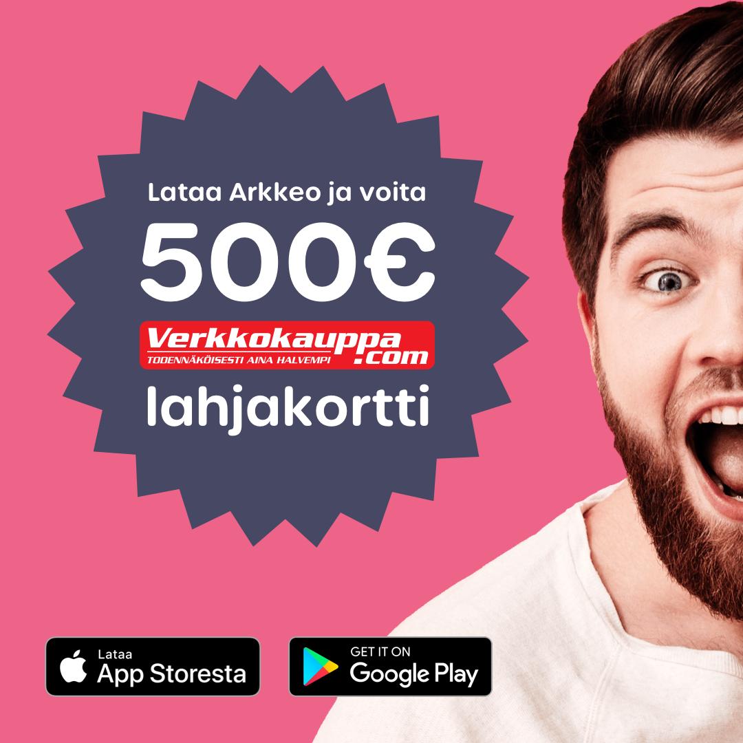 propspoints's tweet photo. Enää 3 päivää jäljellä⏳ Yksi onnekas voittaa 💥 500 € 💥 lahjakortin Verkkokauppa.comiin! Lataa Arkkeo-sovellus App Storesta tai Google Playsta ja rekisteröidy palveluun 17.05.2019 mennessä ja olet mukana arvonnassa! #Arkkeoapp #Arkkeo https://t.co/jiJtQernSo