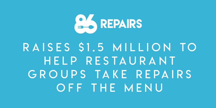 86 Repairs raises $1.5 million to help restaurant groups take repairs off their plates - for good. 🎉 prn.to/2Q2OlA4