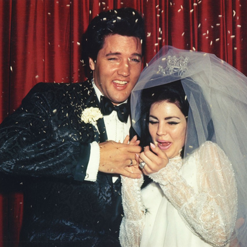 KleinfeldCanada's tweet photo. This week #TimelessTuesday meets #RoyalWeddingWeek with the King of Rock and Roll, Elvis! Priscilla wore a beautifully understated lace gown with a big, glamourous veil and tiara: perfect for her iconic '60s bouffant. What do you think of the statement veil? #kleinfeldcanada https://t.co/jbji4wJi0H