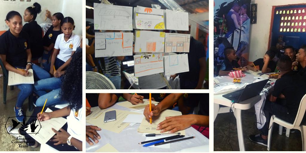 AmazonTeamOrg's tweet image. Art and conservation, hand in hand: in this workshop, our Sierra Nevada team and children from the Estampas Punteras dance troupe visualize their ideal sustainable dance academy. 
#DanceTroupe #SierraNevada #ACTonClimate