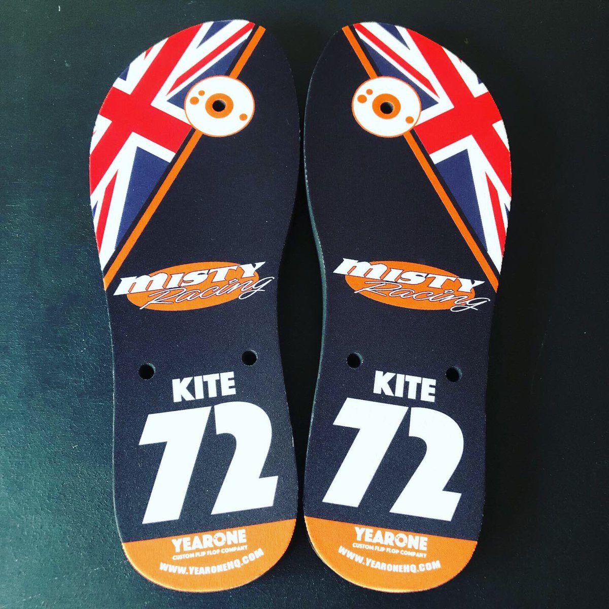 YearoneHQ's tweet photo. Weโve teamed up with @MistyRacing to produce these beauties.
#FlipflopRacing #haloflipflops #uniqueshoes #summer #customgifts #advertisement #flipflops #customshoes #customflipflops #yearoneflipflops https://t.co/GFfvgHRBrT