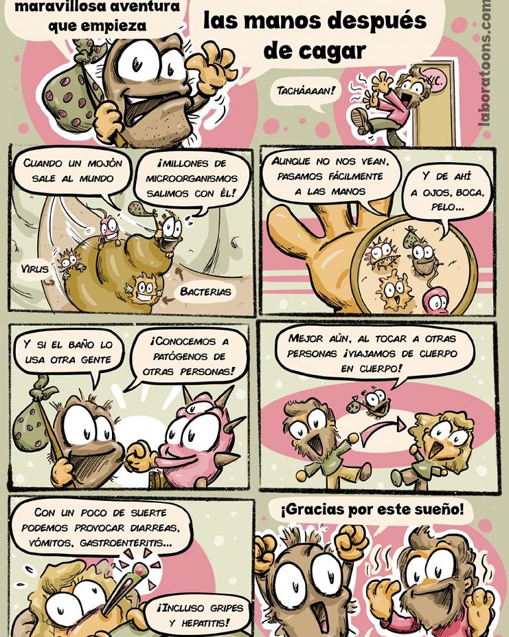 Lavate las manos después de ir al baño, maldita sea! Hoy, una trepidante #aventura en #comic #medicinaGráfica #cómicscientíficos