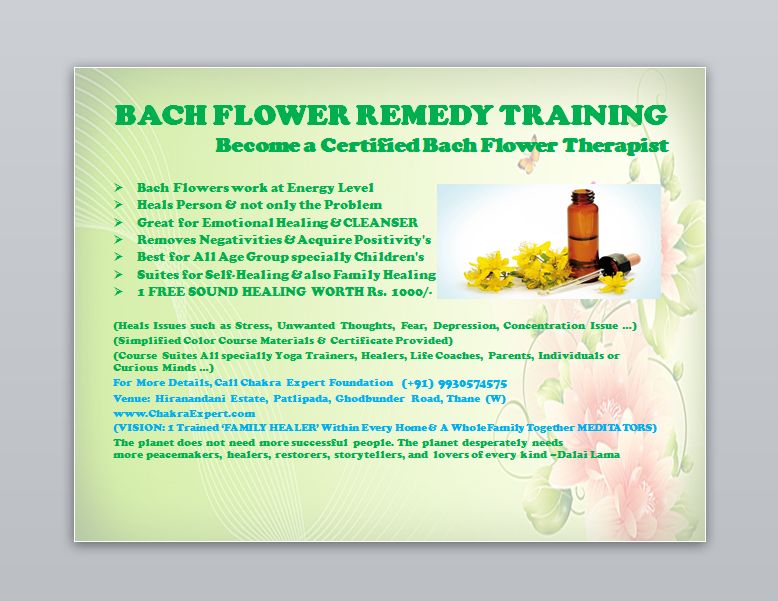 ChakraExpert's tweet image. Bach Flower Training!