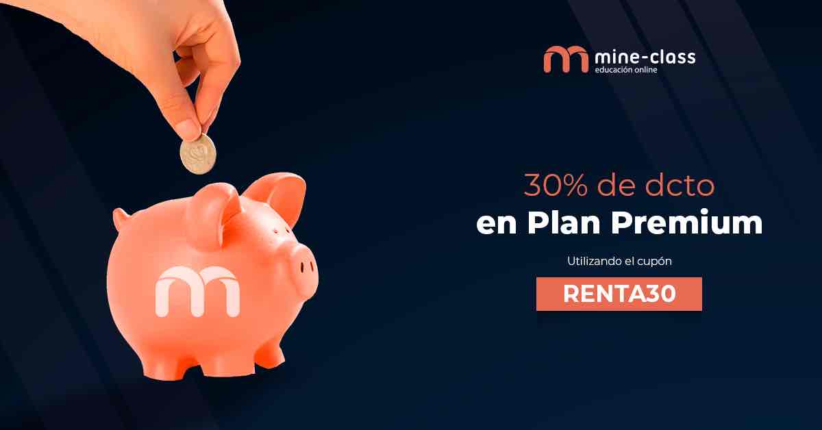 mine_class's tweet image. ¿Te llegó tu #devolución de #renta? Sácale una cola y potencia tu carrera online. 

Usa el cupón RENTA30 y obtén 30% de dscto. en nuestro Plan Anual #Premium

*Sólo hasta este Viernes 14 de Mayo.