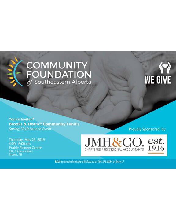 Our Brooks Office is sponsoring the Brooks &amp; District Community Fund launch with <a href="/CFSEA/">CFSea</a> on May 23rd, 2019!

We are thrilled to be a part of this event and to be able to give back to our community!

We would love to see you! Please RSVP to brooksdistrictfund@cfsea.ca.