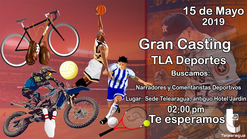 Telearagua's tweet photo. #DEINTERÉS | #14May ¡Falta 1 día para el #GranCasting 🎤 Y te estamos buscando a tí! Si te gusta el #Deporte ⚽️ y quieres formar parte de nuestro equipo asiste este #Miercoles 15 de Mayo a nuestra Sede a las 2:00 pm ¡Te esperamos! ⚾️ https://t.co/8scvSgWqFf
