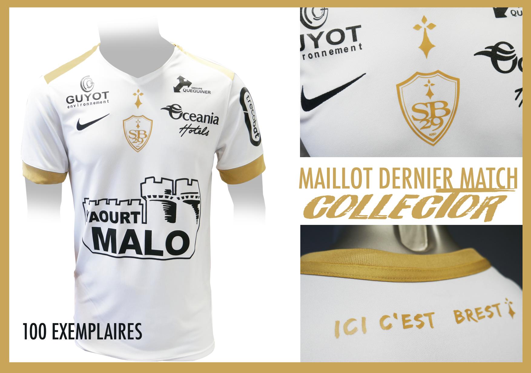 Stade Brestois 29 on Twitter: "Pour le dernier match de la saison face à  Metz, le Stade Brestois évoluera en blanc et or ! Ce maillot collector tiré  à 100 exemplaires sera