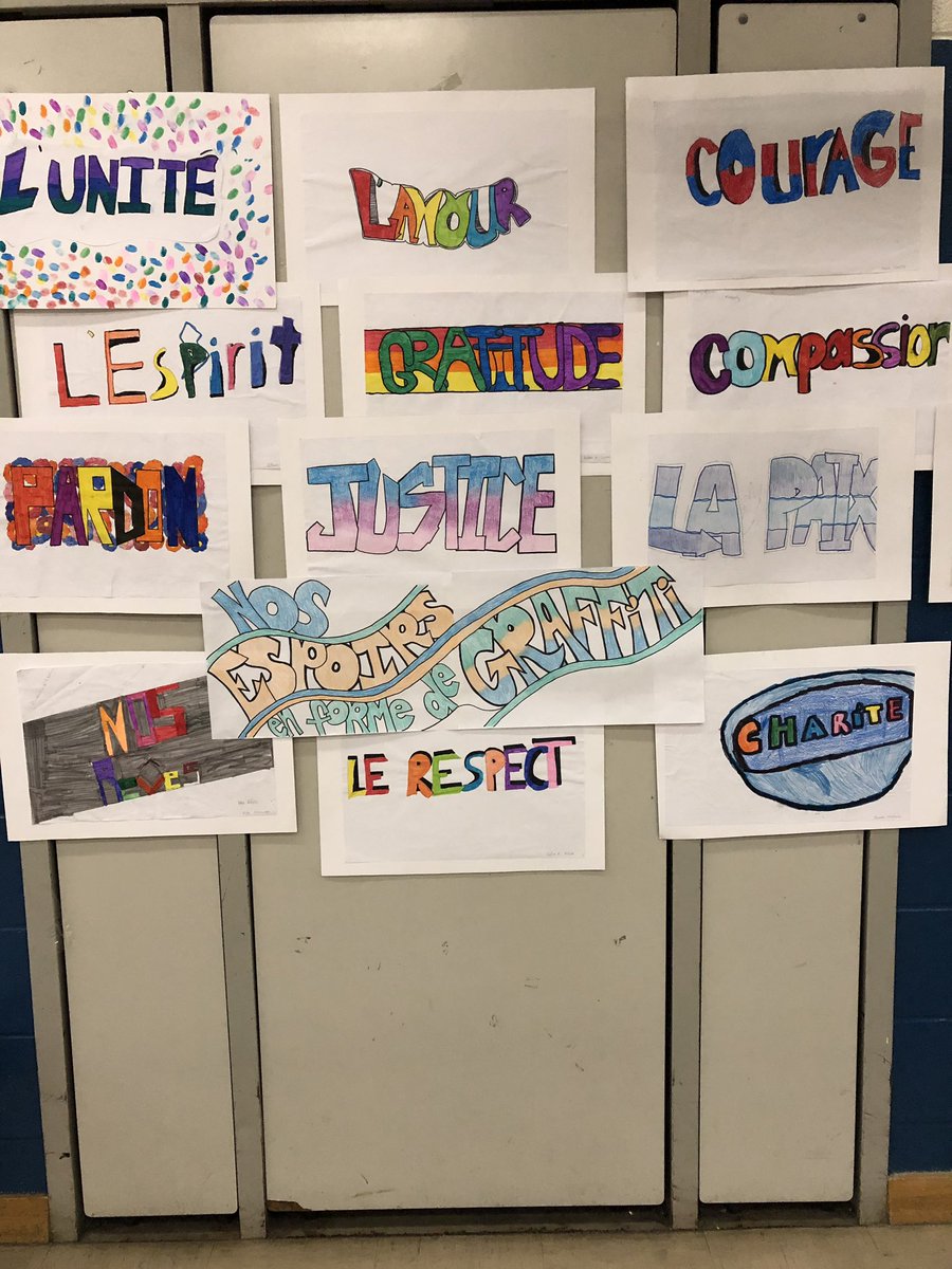 mmecescon's tweet photo. Nos espoirs en forme de graffiti- gr6 #fsl Ss are singing ‘On ecrit sur les murs’ in our spring concert and making connections to the #virtues with #graffitiart #listening 
@WeAreKidsUnited @StellaM16256223 @TCDSB @TCDSB_FSL https://t.co/ArjUvMwfMS