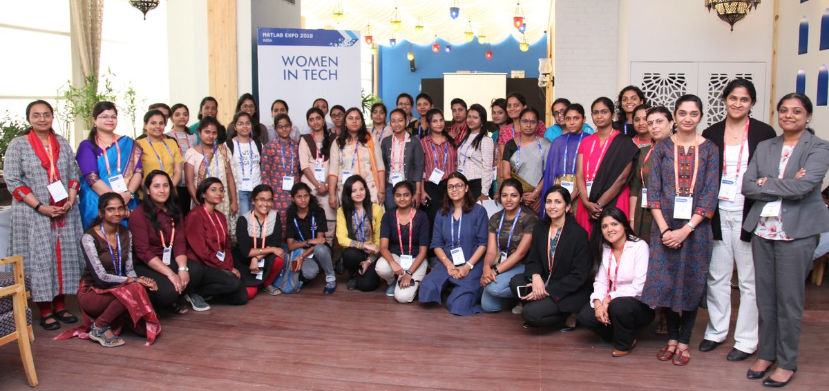 sunjoh's tweet image. Smash hit! Our first Women In Tech session #matlabexpo India 2019! United by @MATLAB😊#shelovesmatlab...looking forward to many more!