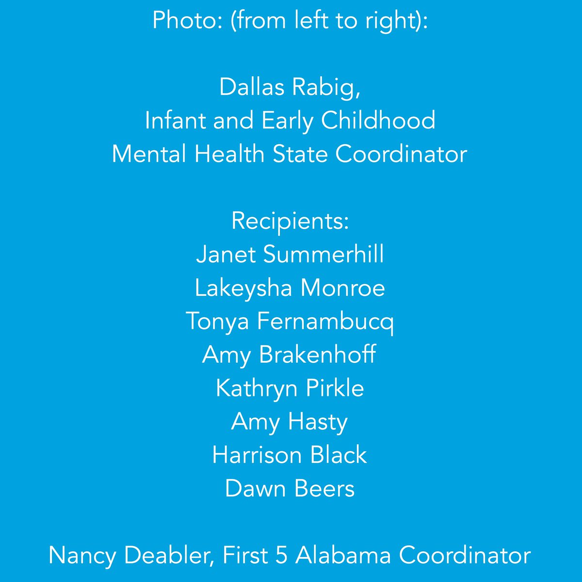 first5alabama's tweet photo. ICYMI: At our 3rd Annual Membership meeting, we recognized these early childhood professionals—the first and largest cohort to move through the First 5 Alabama Endorsement®️ process—as recipients of the “Trailblazer” award. #First5Alabama https://t.co/J1o5AcU0wT