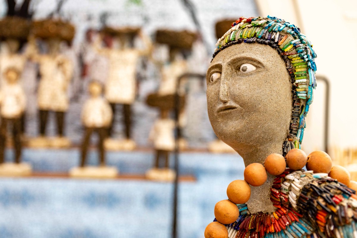 PghKids's tweet photo. Nek Chand is the first artist featured in @museumlabpgh's Studio Lab. Nek secretly created sculptures made of found objects in a publicly owned forest reserve, spanning 25 acres & featuring thousands of sculptures. Visit #museumlabpgh to see 49 of them & make a mosaic. #secretsmw https://t.co/Kl3hf4vFoD