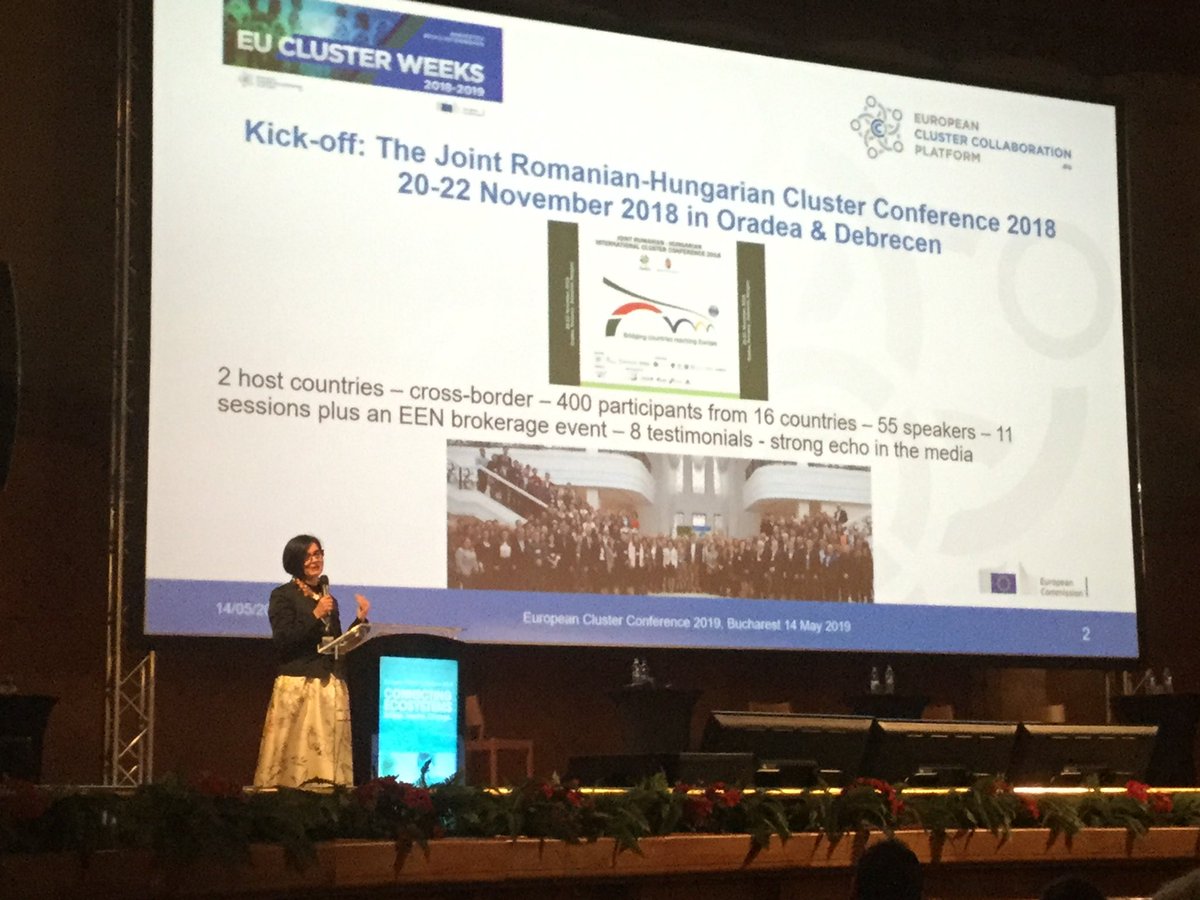 ulla234's tweet photo. Rapporteurs from #EUClusterweeks are reporting at #eucluster2019 conference from their experiences, @LuciaSeel about 4 events including joint 🇷🇴 - 🇭🇺 cluster conference 2018 https://t.co/ZMWqhmw5dl