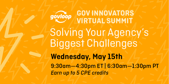 GovLoop's tweet image. It&apos;s not too late! ⏰ Register to join us tomorrow from 9:30 a.m.-4:30 p.m. ET for the totally free virtual summit on public sector #innovation. Earn up to 5 #CPE credits and awesome swag right from your desk! bit.ly/2WnJsDZ