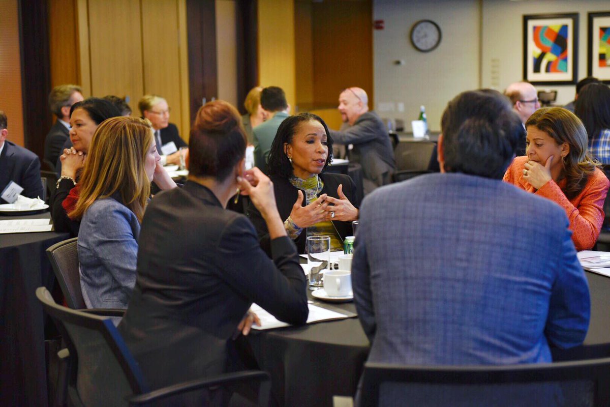 ChiTrust's tweet photo. The Chicago Community Trust president and CEO @helenegayle discusses economic inclusion at the @FoleyandLardner #OnTheTable2019 conversation. What are you discussing? #MemoToTheMayor https://t.co/pVQ9sslpeT