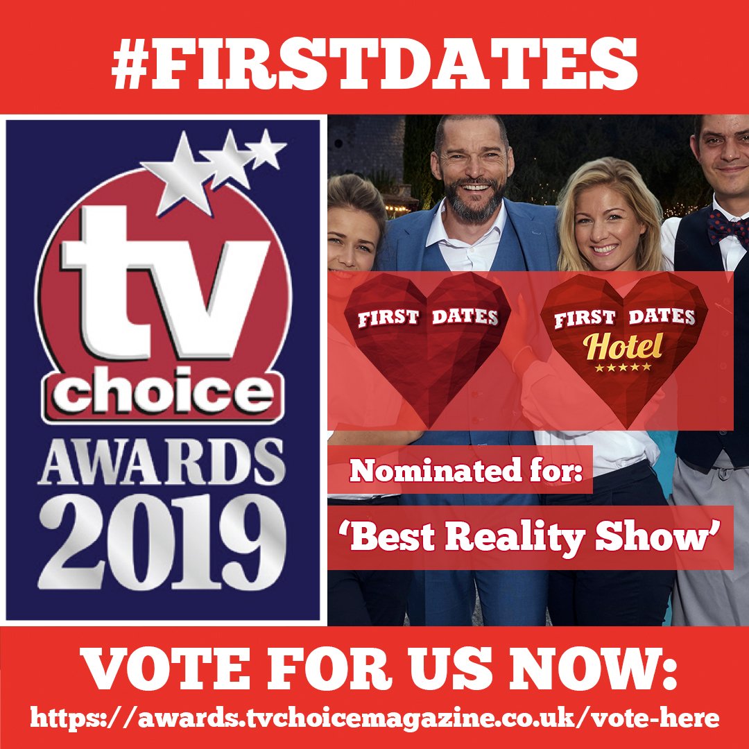 We’ve just been nominated for ‘Best Reality Show’ at the TV Choice Awards 2019 Yay 😁Show your love and vote for #FirstDates #FirstDatesHotel now: awards.tvchoicemagazine.co.uk/vote-here @tvchoicemagazine @Channel4