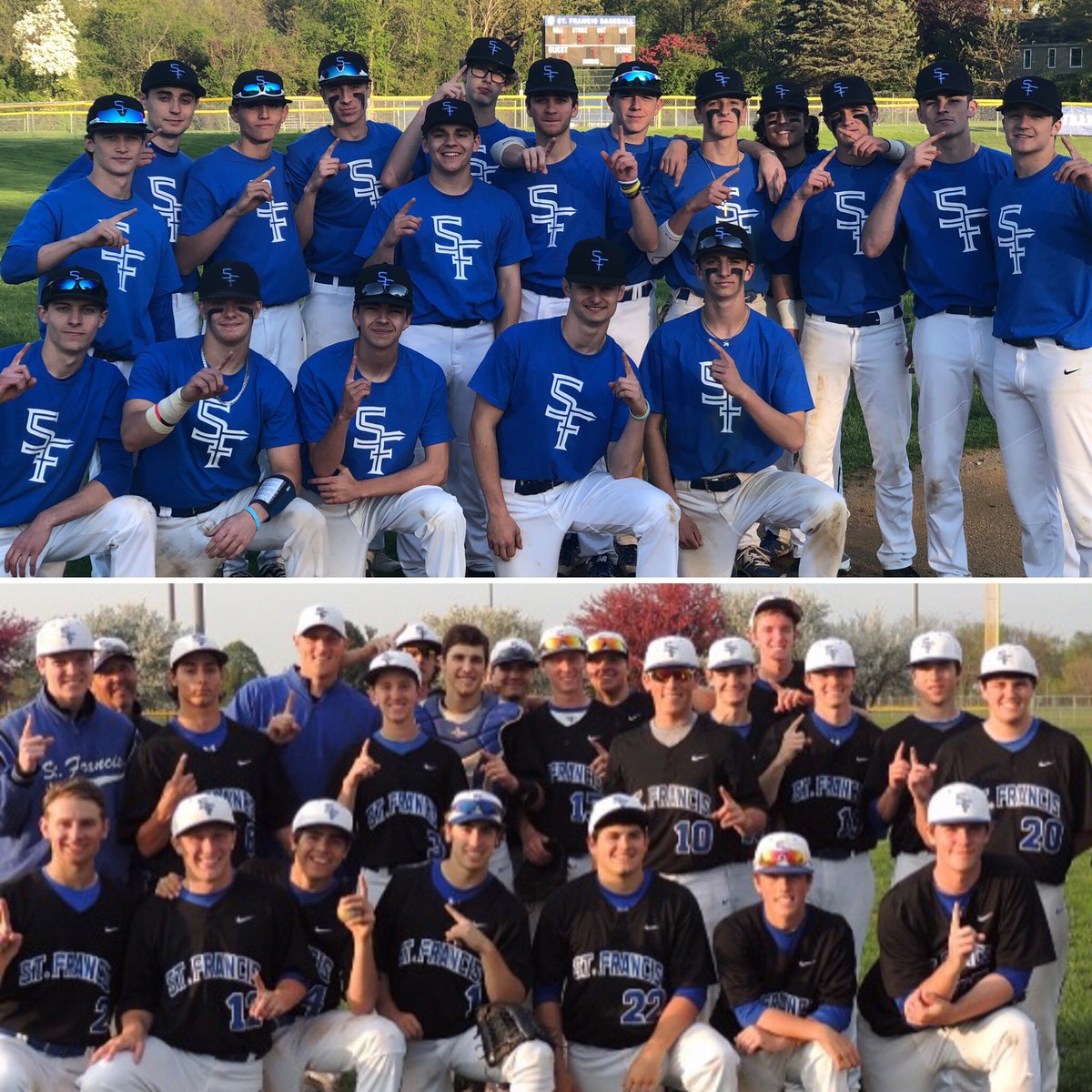 SFSpartanBsbll's tweet photo. 4 YEARS LATER, BACK ON TOP- Bottom: 2015 conference champs Top: 2019 Conference Champs (19-5) overall, (9-2) conference https://t.co/KRFnZ9Nz6E