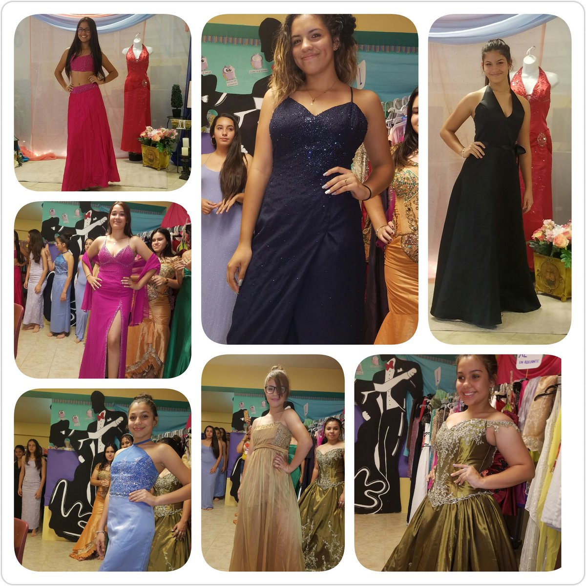 OficinaMayaguez's tweet photo. En la Esc. Epifanio Estrada de Aguada llevando la iniciativa de la Oficina de Asuntos Académicos de la OREM donde las graduandas obtienen sus vestidos para su fiesta de graduación. #TeamOREM https://t.co/7rSix6uG68