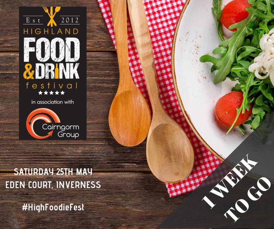 JUST 1 WEEK TO GO! 

Who's excited? 🙋

<a href="/CairngormGroup/">Cairngorm Group</a> | <a href="/EdenCourt/">Eden Court Highlands</a> #HighFoodieFest