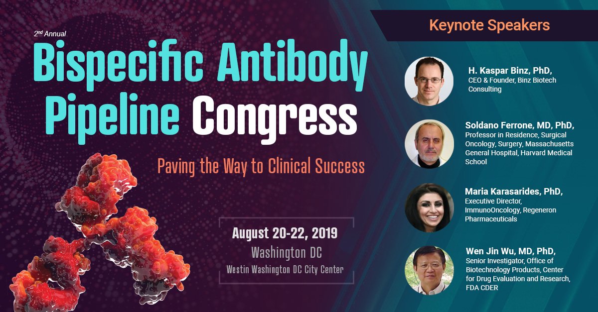 CHI_Healthtech's tweet photo. The Bispecific Antibody Pipeline Congress returns to Washington, DC on August 20-22 for 3 days of knowledge-sharing, networking, and collaboration. Meet the Keynote Speakers from @harvardmed, @Regeneron, @US_FDA, and Binz Consulting. Learn More at https://t.co/xoNINFlYxK https://t.co/ugd8kcSSdM