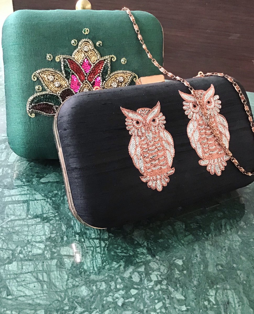 Pushpanjali embroidery bags and clutch for every occasion...   #Embroiderybags #EmbroideryClutch             #Dopionsilk #pft #fairtradefashion #guaranteedfairtrade #fairtradebags #beautiful #clutches