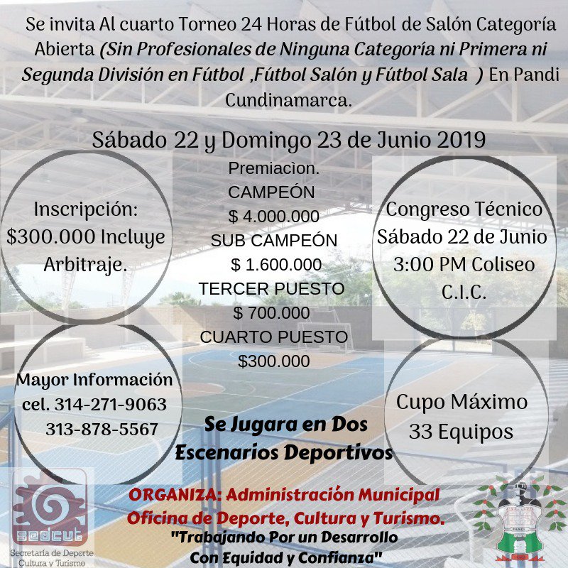 Invitación al cuarto torneo 24 horas de fútbol salón