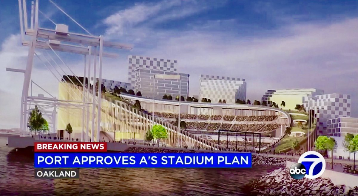 jeanquan's tweet photo. #Today & 5Yrs from Now? Walked to #HowardTerminal after unanimous #PortCommission vote to give #Oakland #Athletics 4 yrs to get approvals for new #MLB #stadium. It‘s a parking lot, few jobs incl no longshoremen who moved to #middleharbor long ago. #letsgooakland!#athleticsnation https://t.co/mWfy8mXoGK