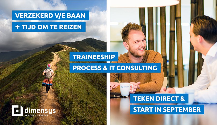 Traineeship Process &amp; IT Consulting: teken direct en start in september! hubs.ly/H0hSBm20 #traineeship #bedrijfskunde #afstuderen #afgestudeerd #wanderlust #backpacken