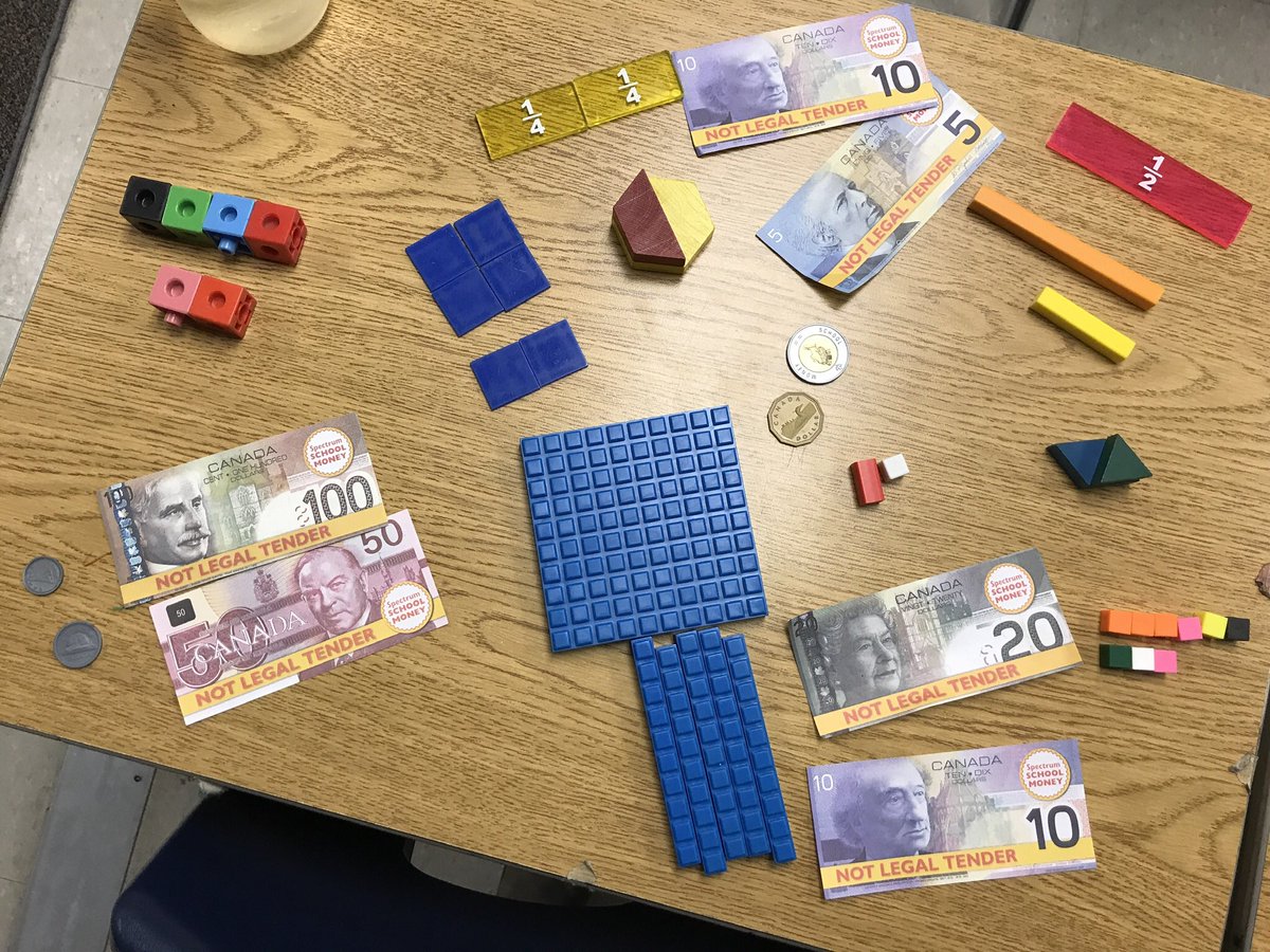 Mrs_KBroughton's tweet photo. How many ways can you show one half? @byronnorthview #5kb @TVDSBmath #manipulatives https://t.co/EMAvFny7ac