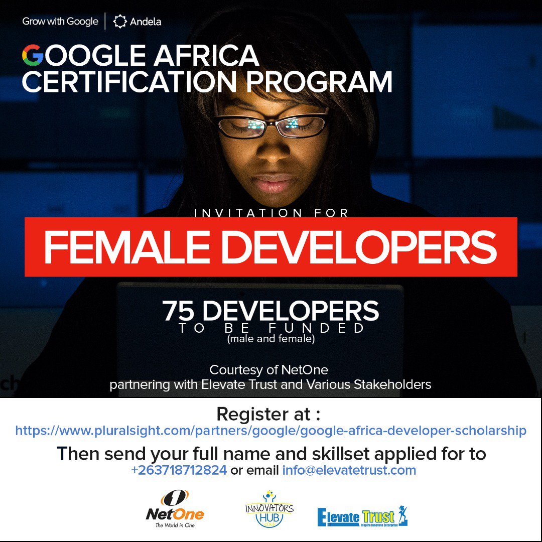 NetOne in collaboration with Elevate Trust, will fund 75 developers who successfully register for the Google Africa Certification Program for developers and coders in Zimbabwe.

technomag.co.zw/2019/05/13/net…