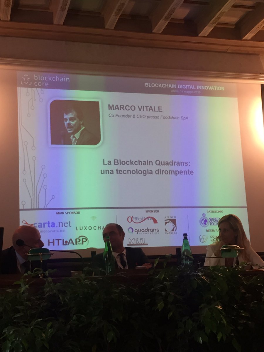 LauraCappelloBC's tweet image. Marco Vitale
Co-Founder &amp;amp; CEO presso Foodchain SpA BlockChain Expert MISE 

Ci parla di “La Blockchain @QuadransF una tecnologia dirompente”

#blockchaincore