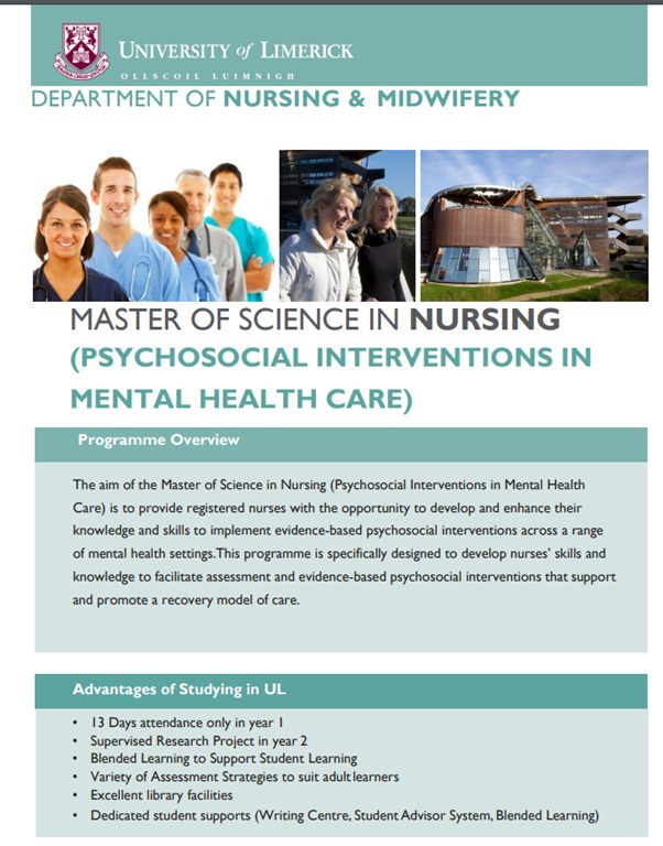 NursingMid_UL's tweet photo. Don't forget to check out our Post Graduate programmes #mentalhealth #dementia #Nurses #midwives #ageing Closing date is June 30th @UL @NursingMid_UL @EHSULimerick @sylviamurphyt @nmpduwest @ULHospitals @DMHospitalGroup @doodyowen @AliceCoffey13 @ULAlumniUL @NMLNetwork @ULMidSoc https://t.co/CZaTQeKjfC