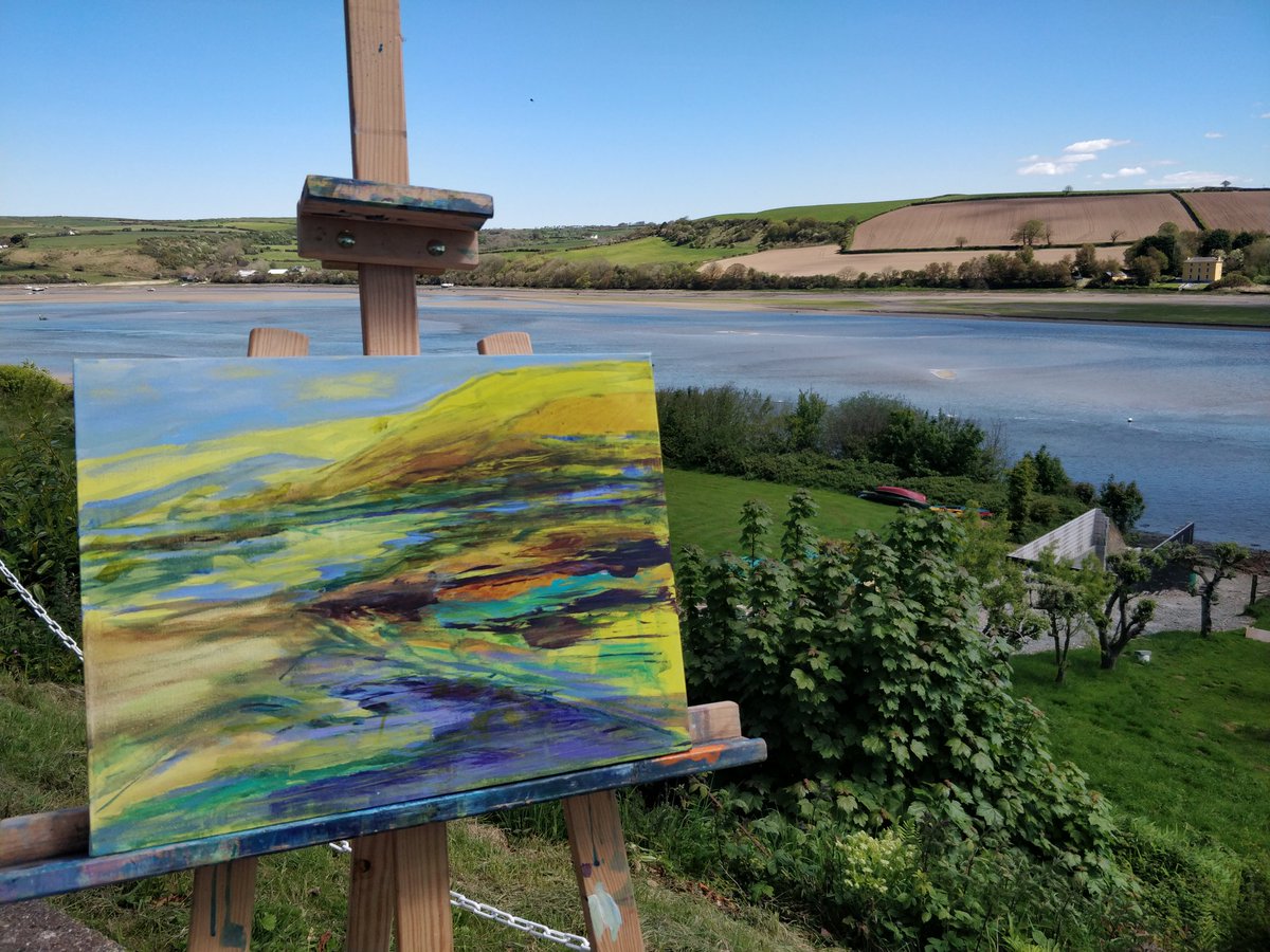 I've learned loads, thanks  @clareroseart and Julia
@themagicofstdogmaels #creativecoastalbreaks  @winwoodhaines #landscapes #artholiday #weekendbreak #adventure #artlife #arttravel #artinprogress #artandtravel # #artistlife #letspaint #paintingoutdoors #welshart #stdogmaels