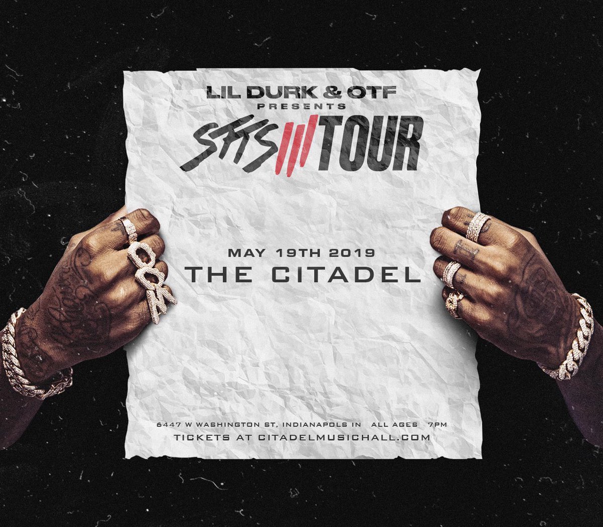 lildurk's tweet photo. Indianapolis ๐ฅ RT @real983fm: Get ready to see @lildurk plus special guests May 19th at the @TheCitadelIndy lock in with @LinaJLive for a chance to win tickets! #Real983 ๐ถ๐๐ฅ๐ฅ https://t.co/hW5EXXixbe
