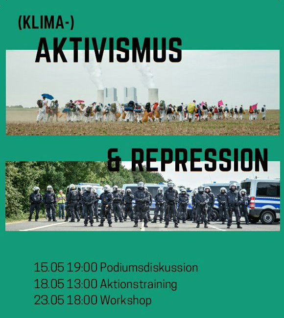 NopolgB's tweet photo. In #Bonn gibt es in den kommenden Wochen 3 Veranstaltungen zu #Klimagerechtigkeit -Aktivismus und Repression. Direkt morgen schon eine Podiumsdiskussion "...und dann bekämpfen sie dich und dann gewinnst du" Antworten auf Repression gestern und heute. 15.05. 19:00 Alte VHS https://t.co/QBOvRNa8nj